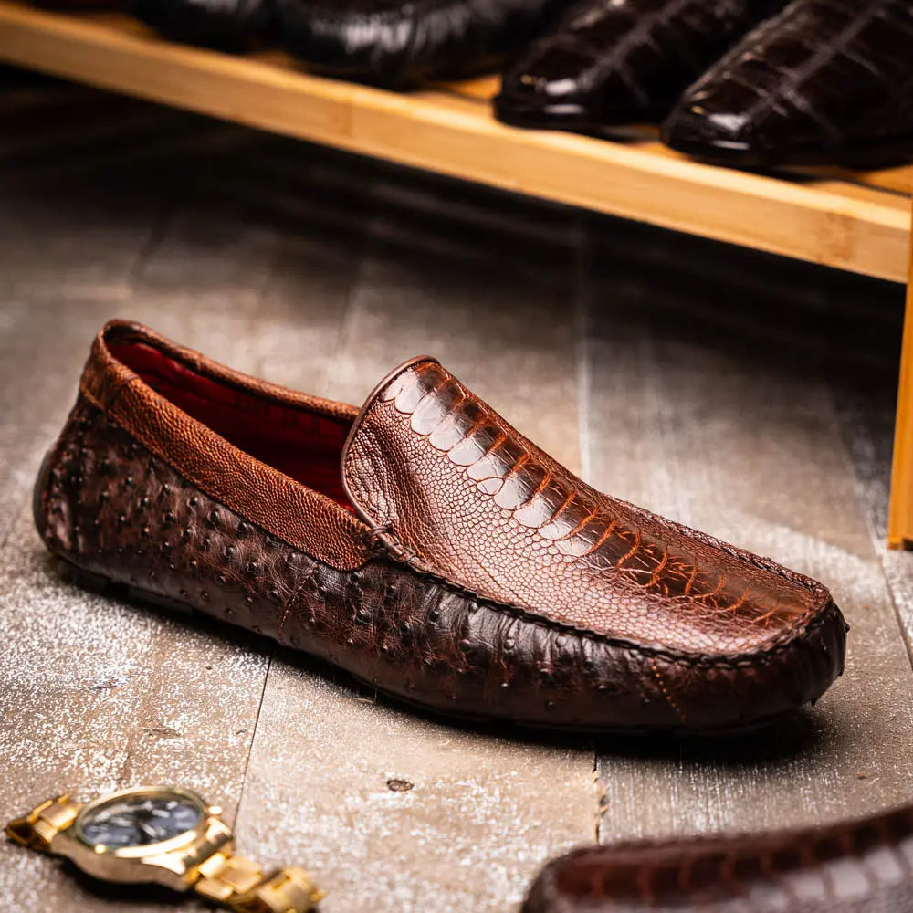 Marco Di Milano Alba Kango Tabac Genuine Caiman Crocodile/Lizard Loafers