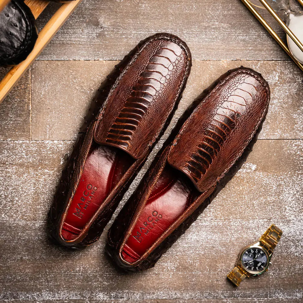 Marco Di Milano Alba Kango Tabac Genuine Caiman Crocodile/Lizard Loafers