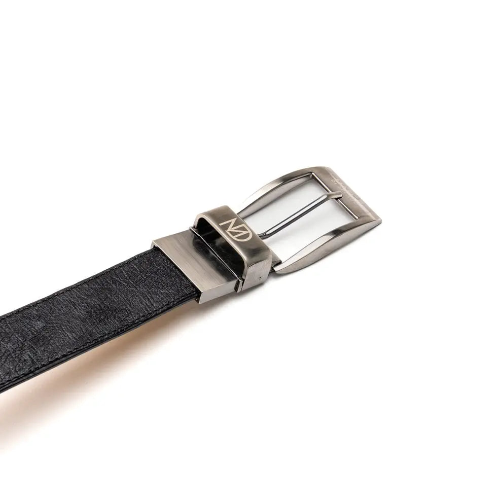 Marco Di Milano Alessio Black Genuine Ostrich/Ostrich Leg Belt