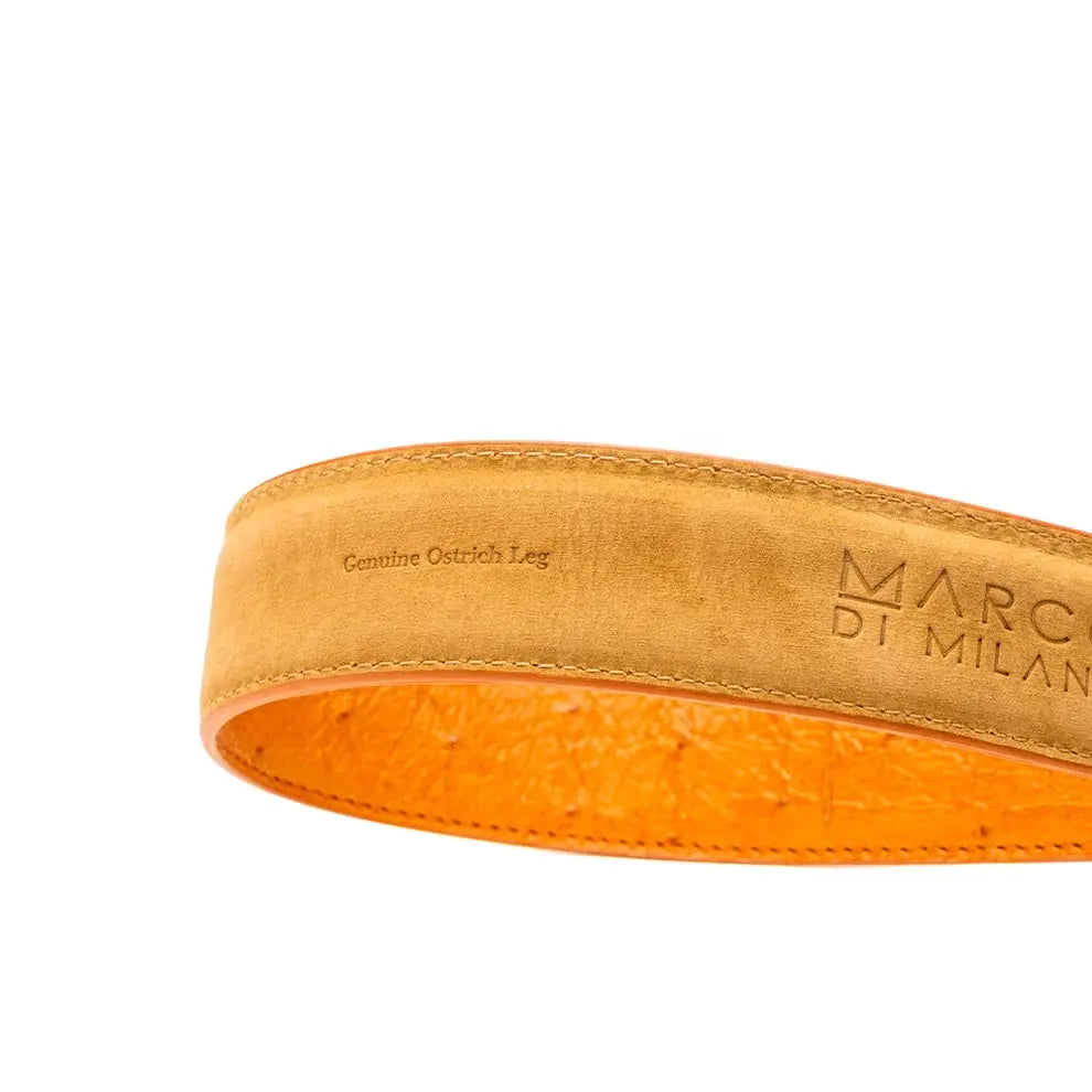 Marco Di Milano Alessio Cognac Genuine Ostrich/Ostrich Leg Belt