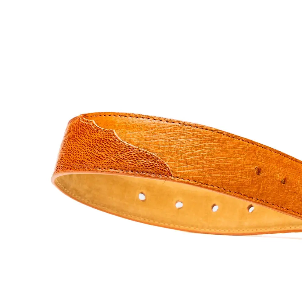 Marco Di Milano Alessio Cognac Genuine Ostrich/Ostrich Leg Belt