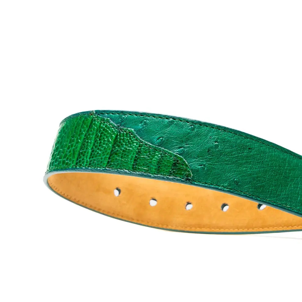 Marco Di Milano Alessio Lemon Green Genuine Ostrich/Ostrich Leg Belt