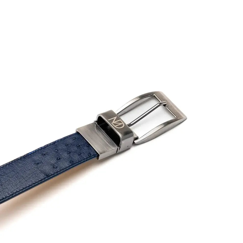 Marco Di Milano Alessio Navy Genuine Ostrich/Ostrich Leg Belt