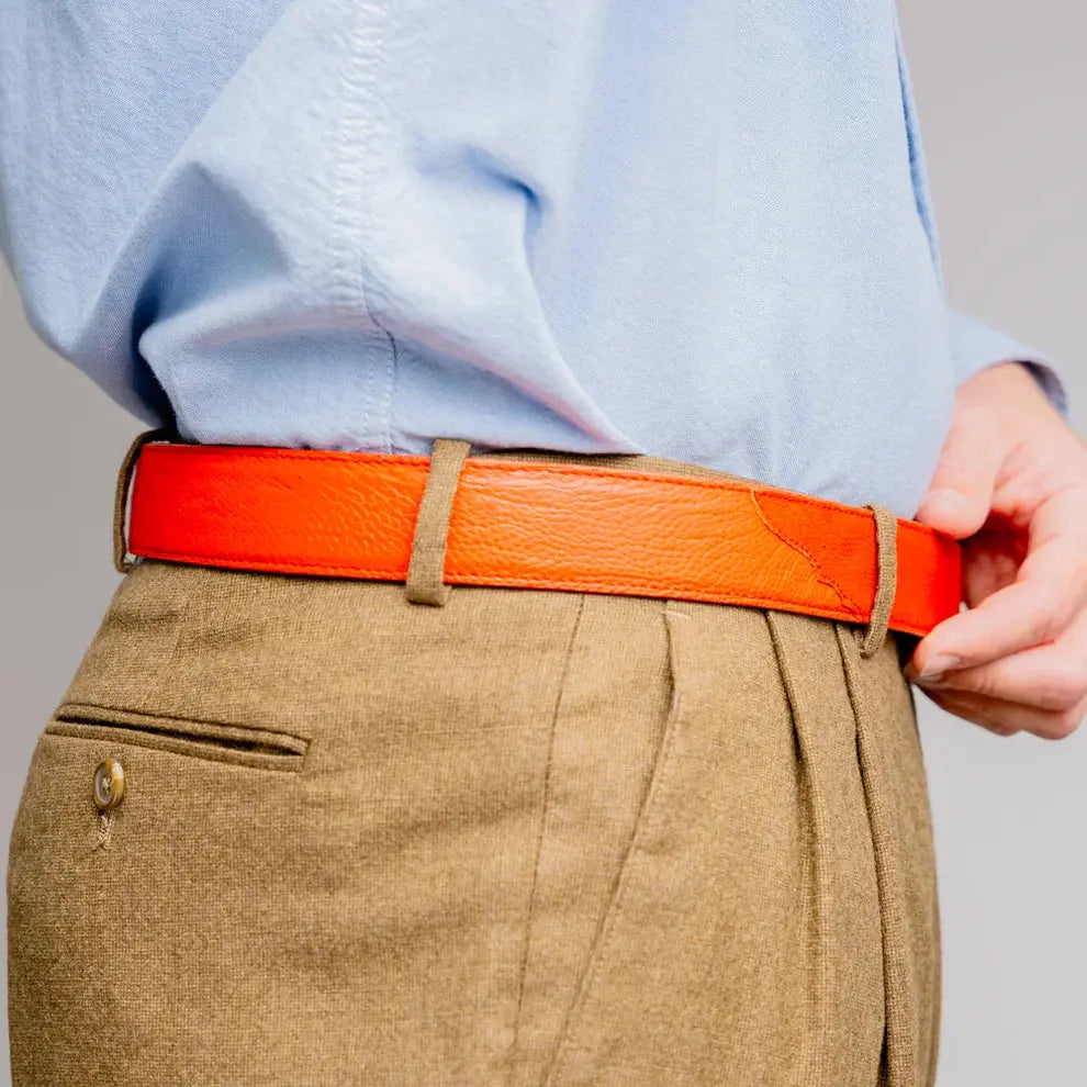 Marco Di Milano Alessio Orange Genuine Ostrich/Ostrich Leg Belt