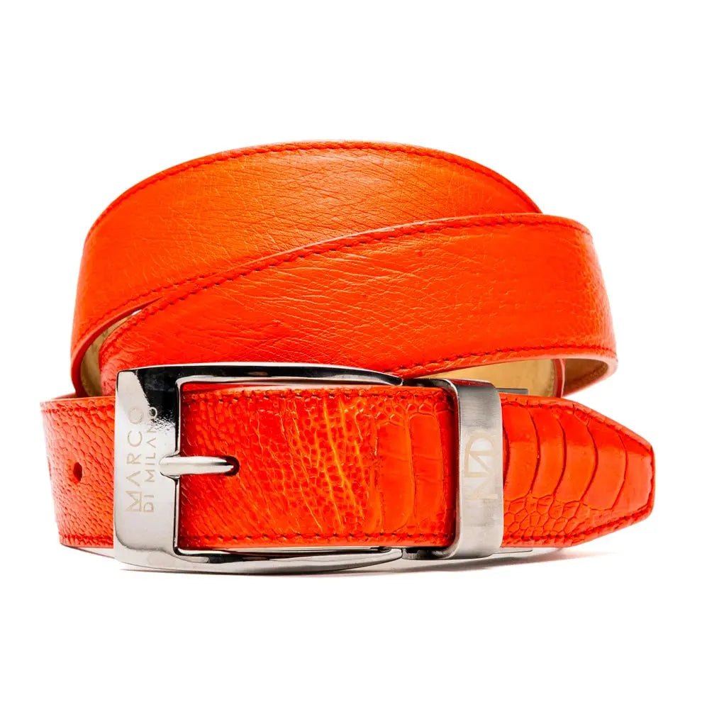Marco Di Milano Alessio Orange Genuine Ostrich/Ostrich Leg Belt