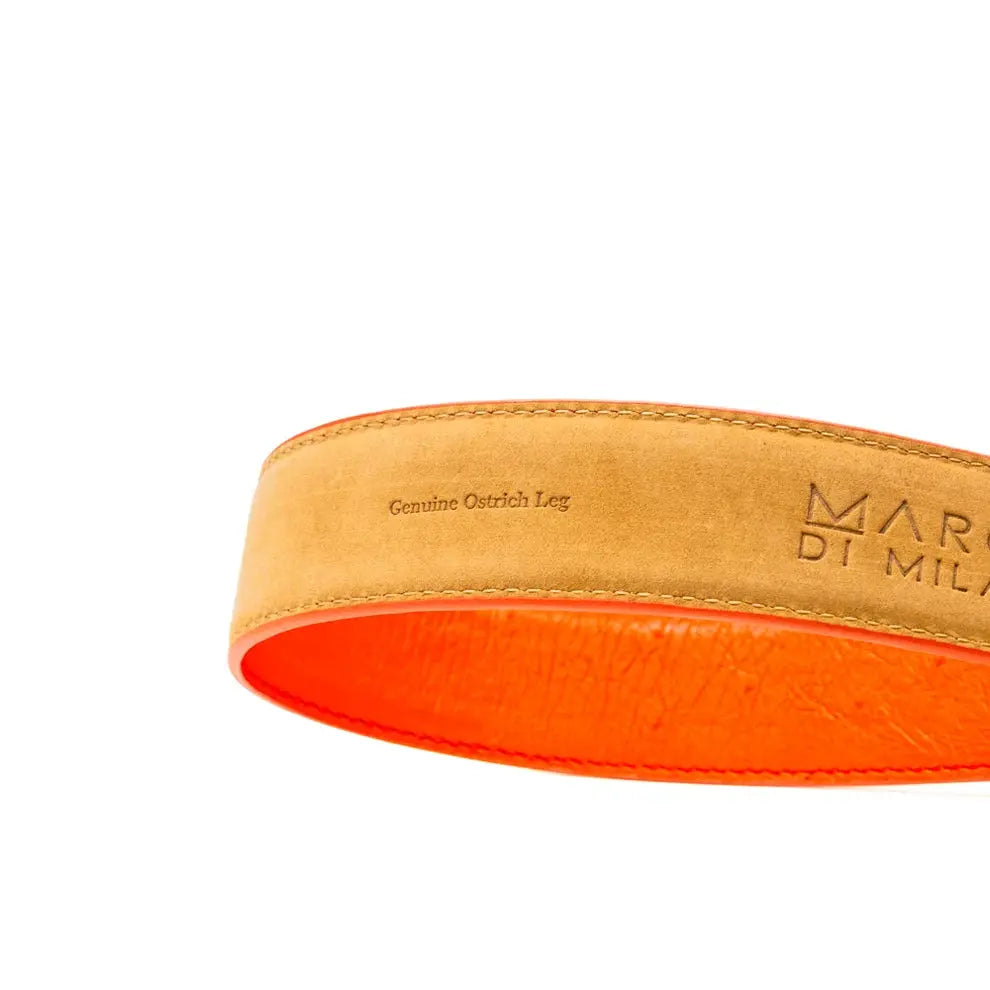 Marco Di Milano Alessio Orange Genuine Ostrich/Ostrich Leg Belt