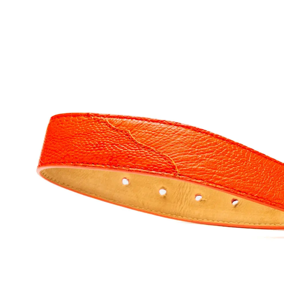 Marco Di Milano Alessio Orange Genuine Ostrich/Ostrich Leg Belt