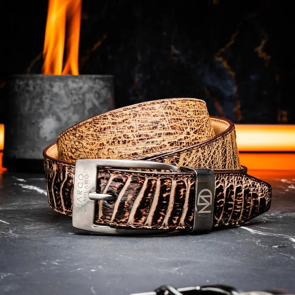 Marco Di Milano Alessio Orix Genuine Ostrich/Ostrich Leg Belt