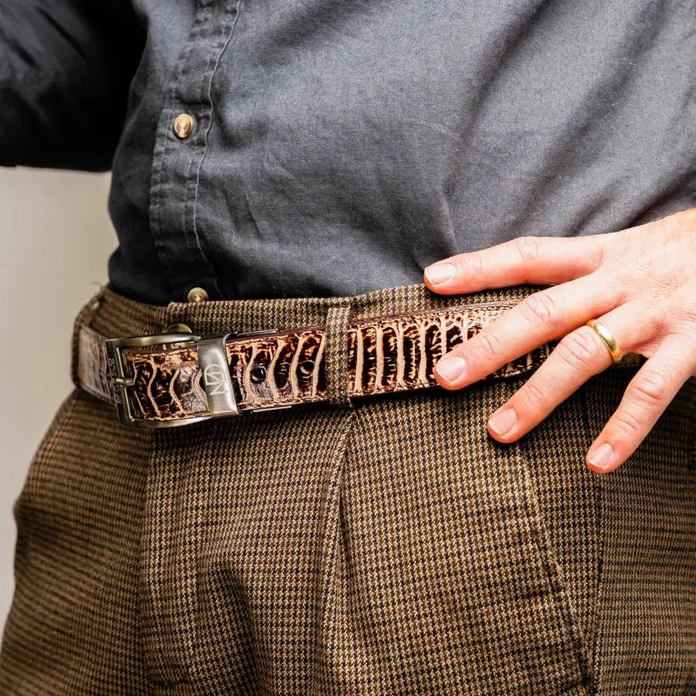 Marco Di Milano Alessio Orix Genuine Ostrich/Ostrich Leg Belt