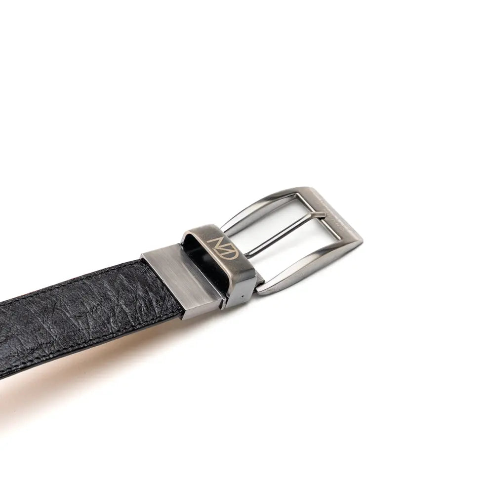 Marco Di Milano Alessio White/Black Genuine Ostrich/Ostrich Leg Belt