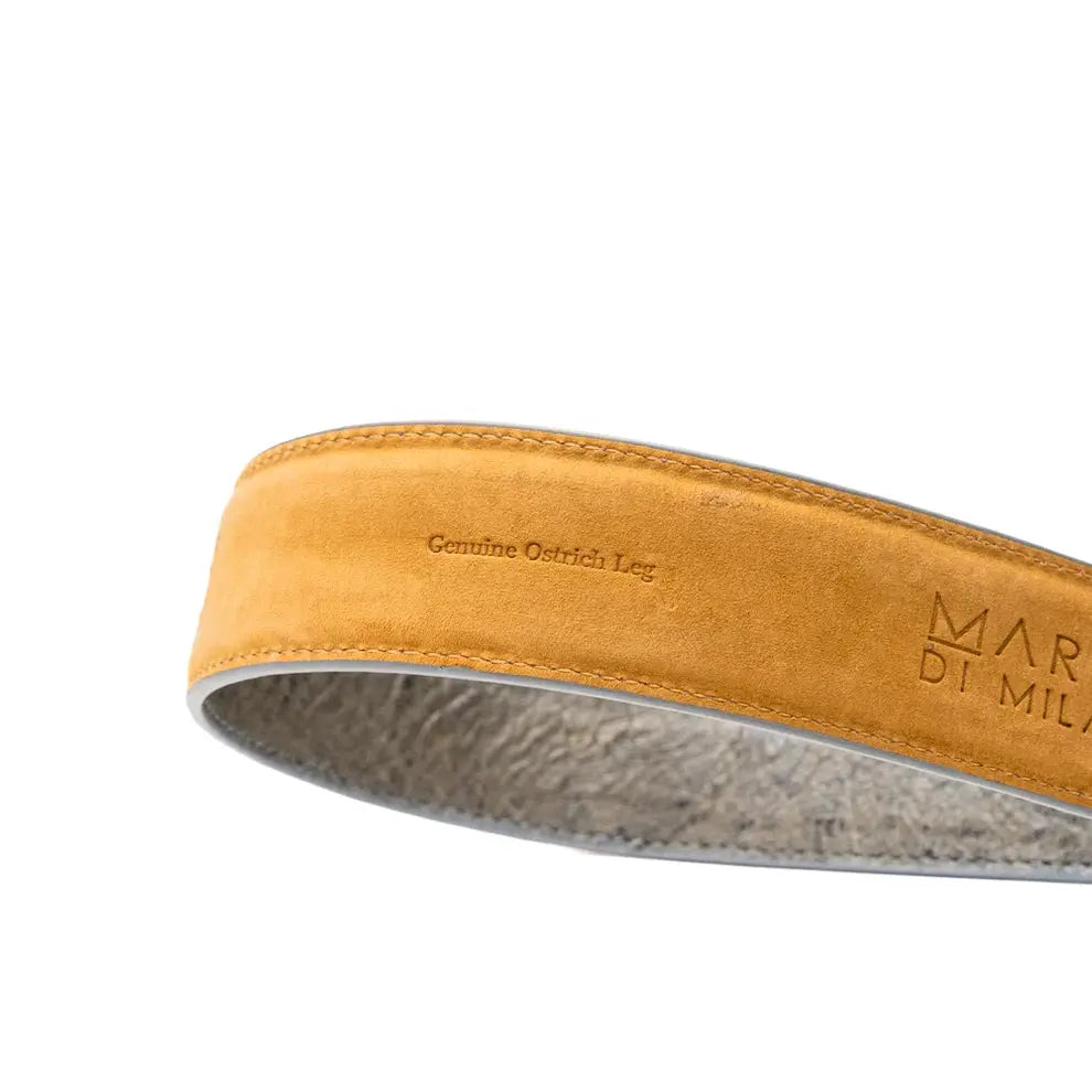 Marco Di Milano Alessio White/Gray Genuine Ostrich/Ostrich Leg Belt