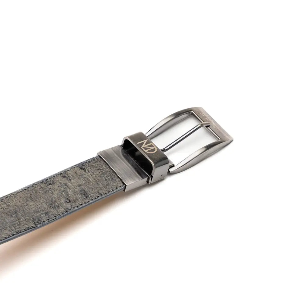 Marco Di Milano Alessio White/Gray Genuine Ostrich/Ostrich Leg Belt