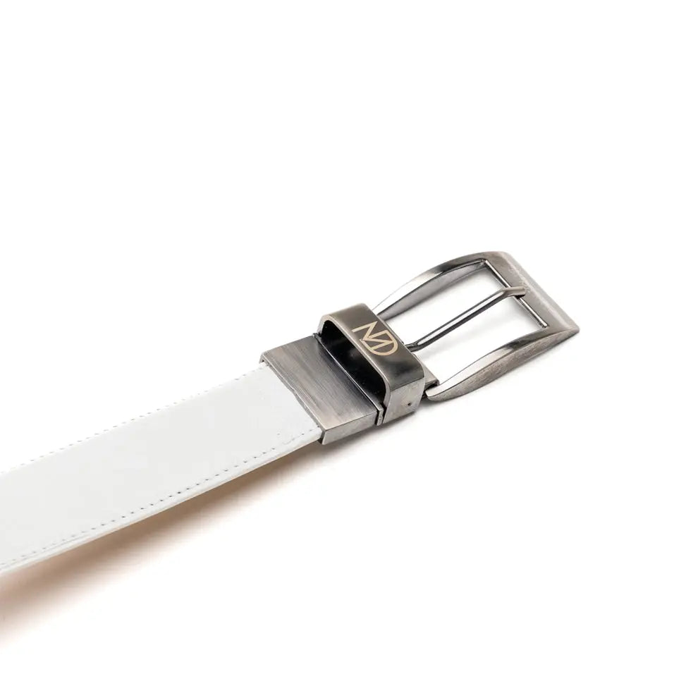 Marco Di Milano Alessio White Genuine Ostrich/Ostrich Leg Belt