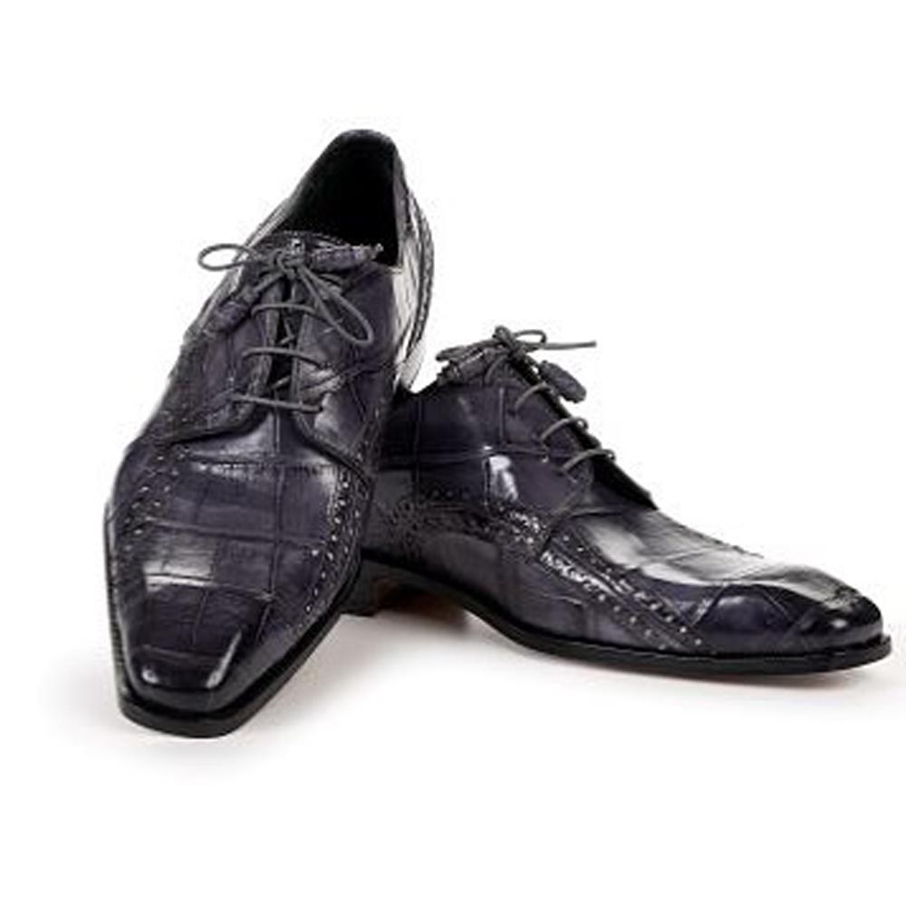 Mauri Charcoal Grey Genuine Alligator Oxford Shoes