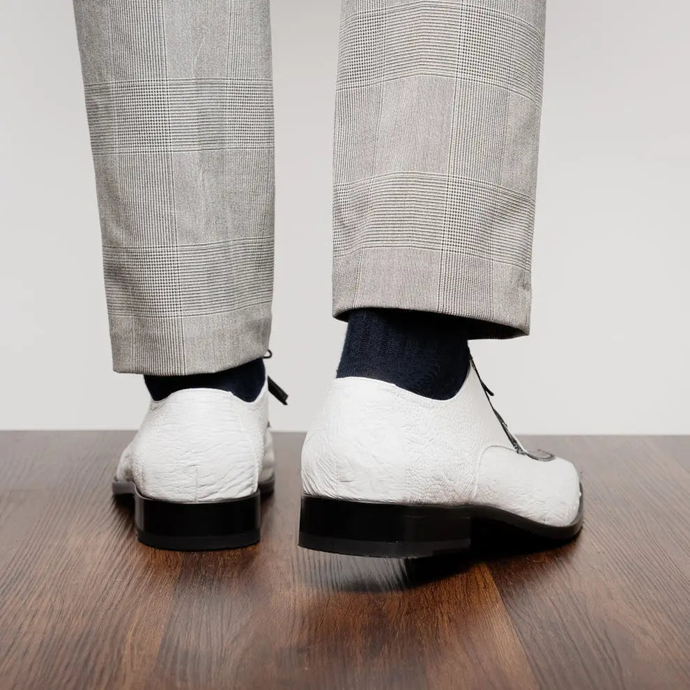 Marco Di Milano Andretti Black/White Genuine Ostrich Leg Oxfords