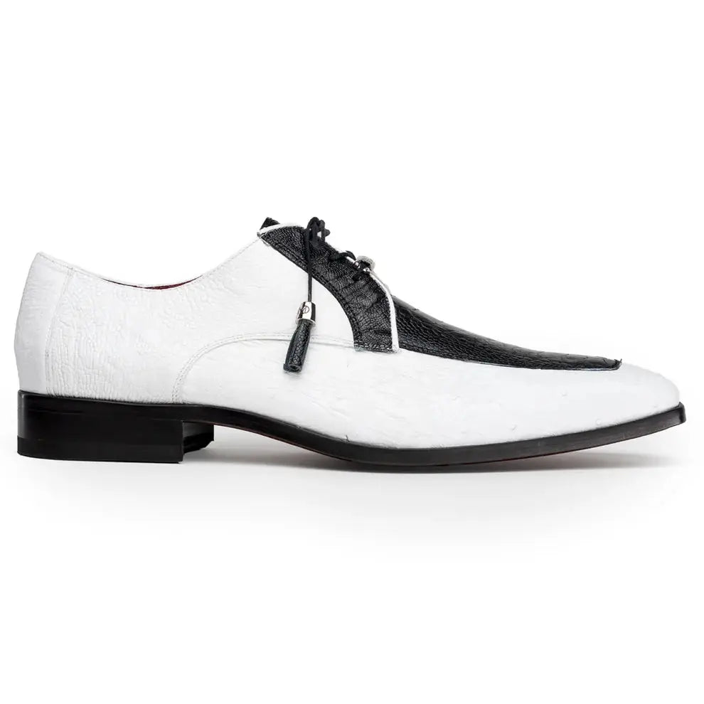 Marco Di Milano Andretti Black/White Genuine Ostrich Leg Oxfords