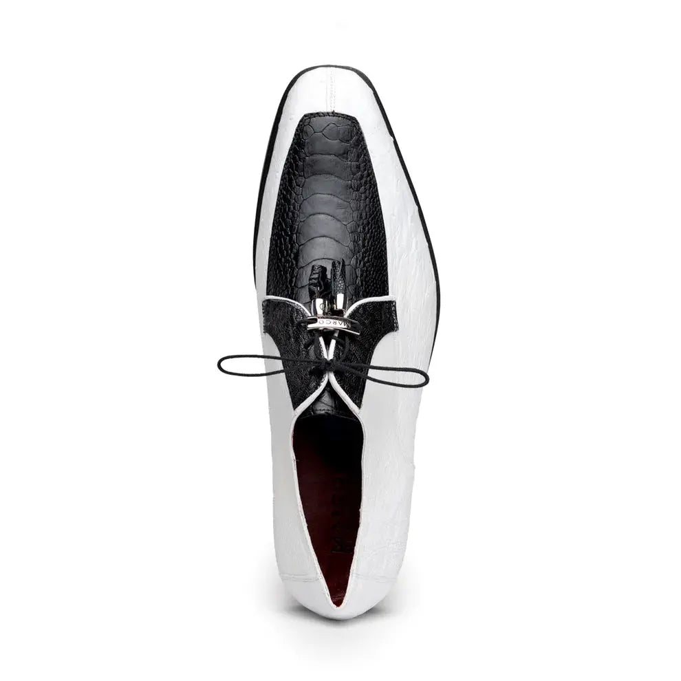Marco Di Milano Andretti Black/White Genuine Ostrich Leg Oxfords