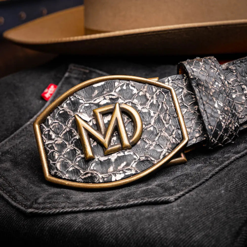 Marco Di Milano Arkansas Antique Newspaper Genuine Python Belt