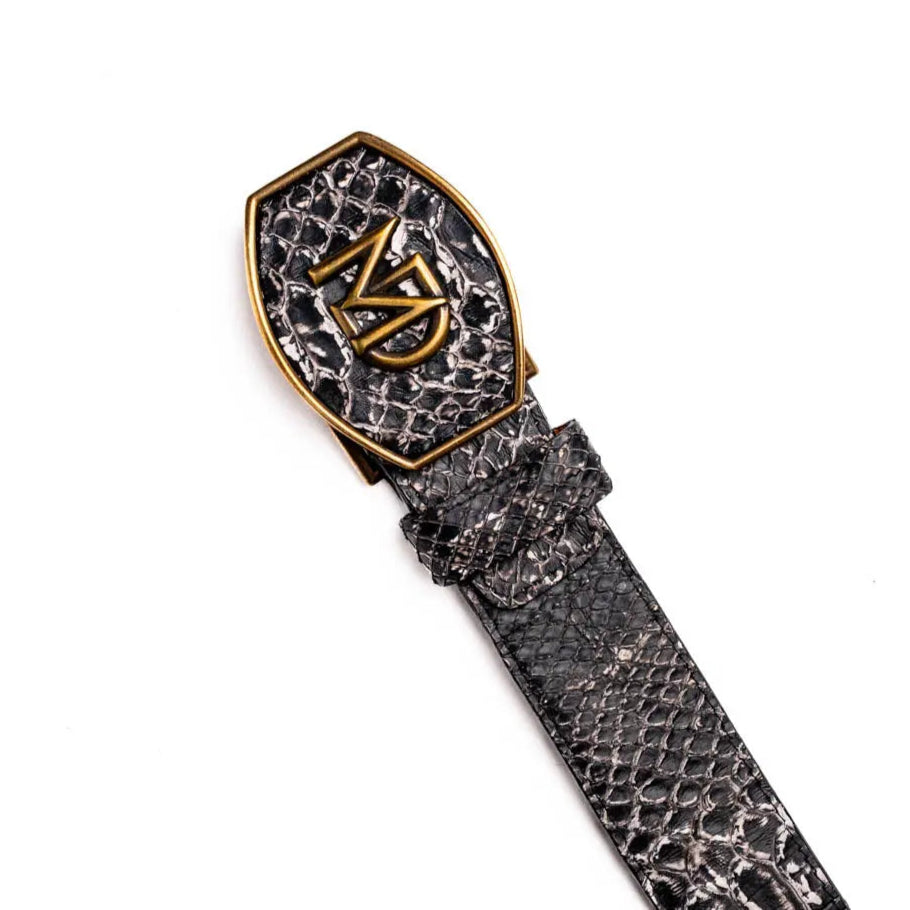 Marco Di Milano Arkansas Antique Newspaper Genuine Python Belt