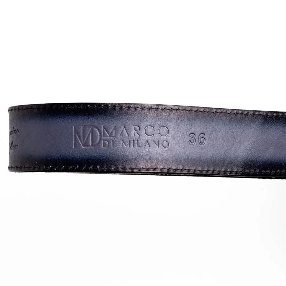 Marco Di Milano Arkansas Antique Newspaper Genuine Python Belt