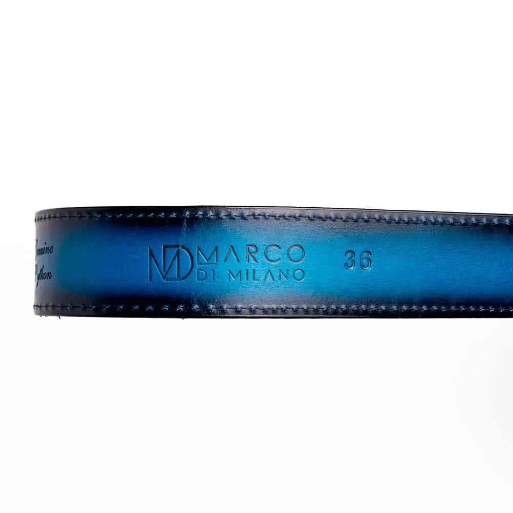 Marco Di Milano Arkansas Black/Blue Genuine Python Belt