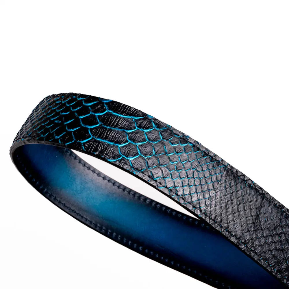 Marco Di Milano Arkansas Black/Blue Genuine Python Belt