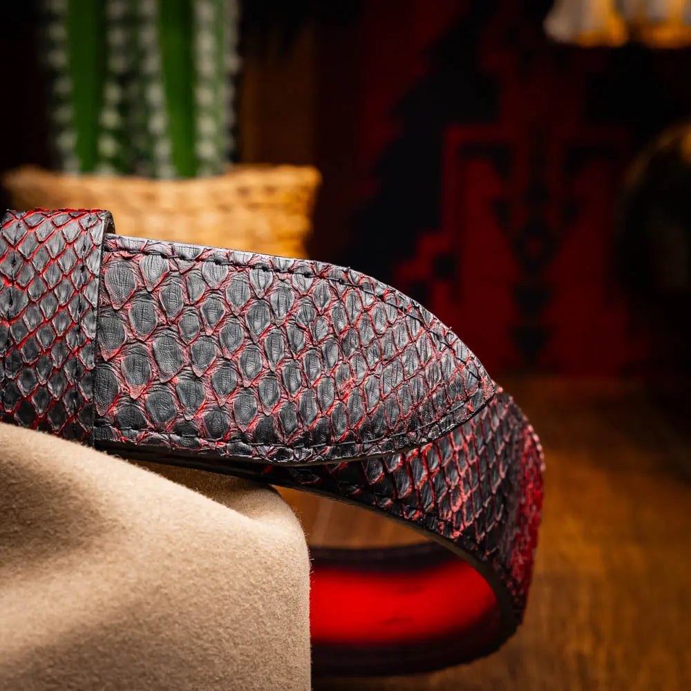 Marco Di Milano Arkansas Black Cherry Genuine Python Belt