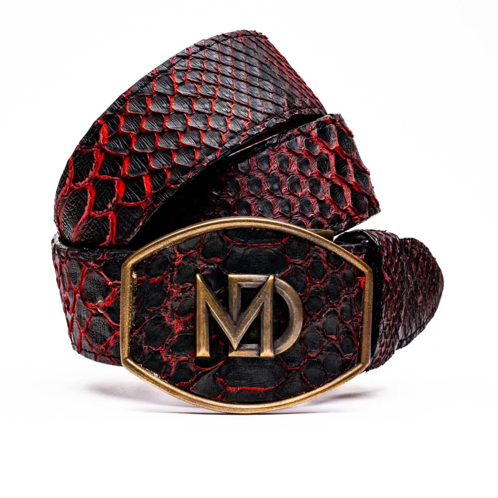Marco Di Milano Arkansas Black Cherry Genuine Python Belt