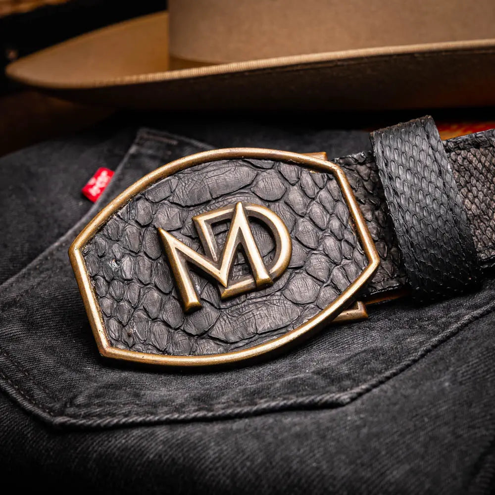 Marco Di Milano Arkansas Black Genuine Python Belt
