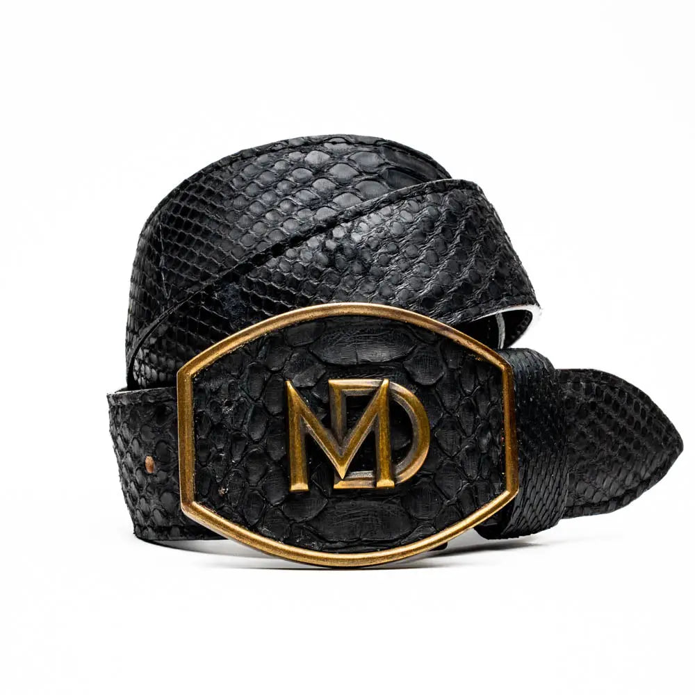 Marco Di Milano Arkansas Black Genuine Python Belt