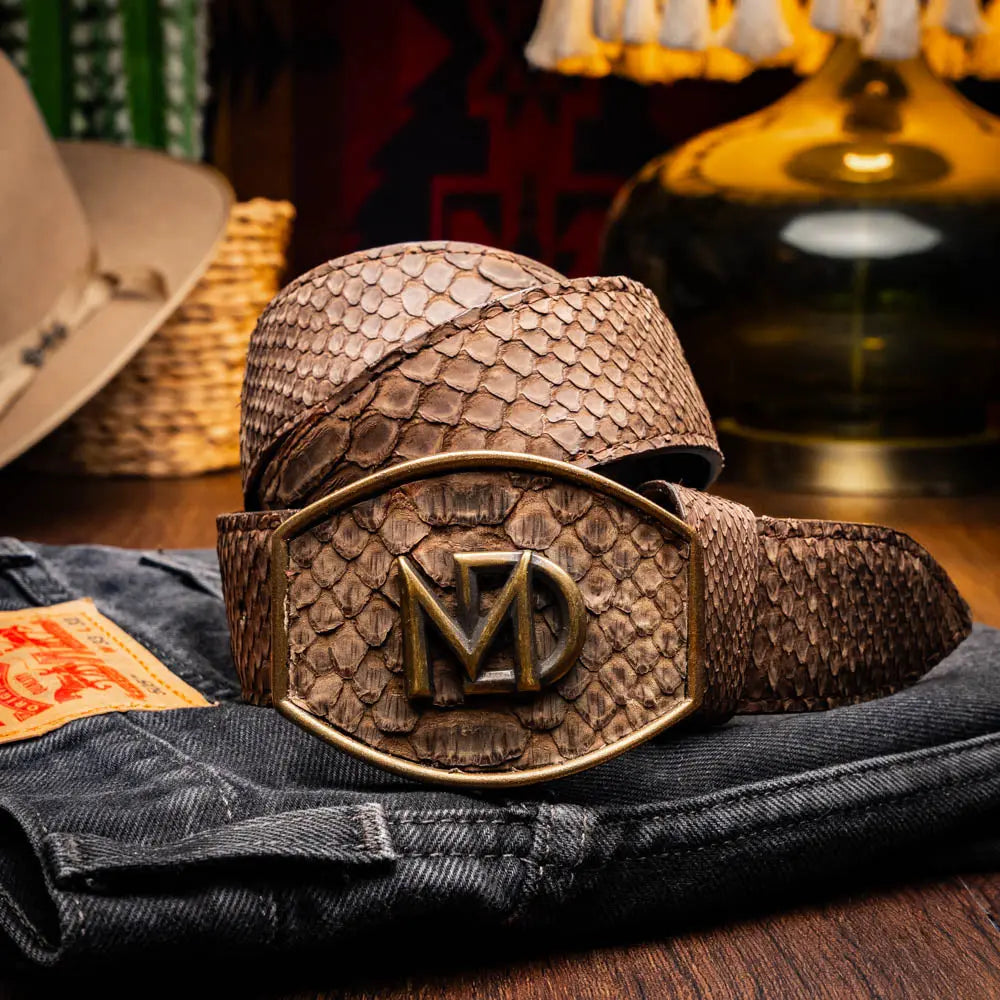 Marco Di Milano Arkansas Brown Genuine Python Belt