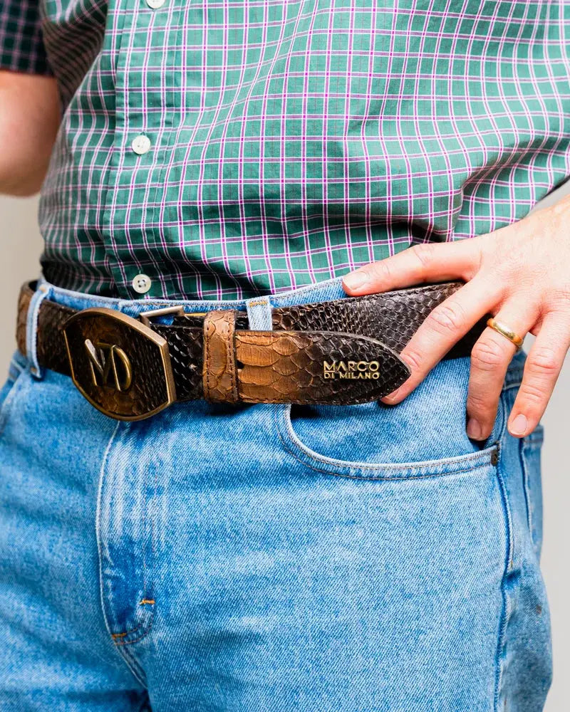 Marco Di Milano Arkansas Lisboa Genuine Python Belt
