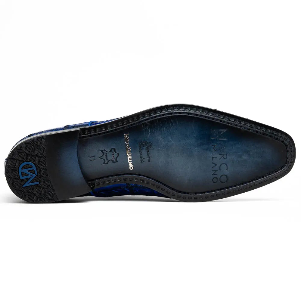 Marco Di Milano Asti Electric Blue Genuine Caiman Crocodile Oxfords