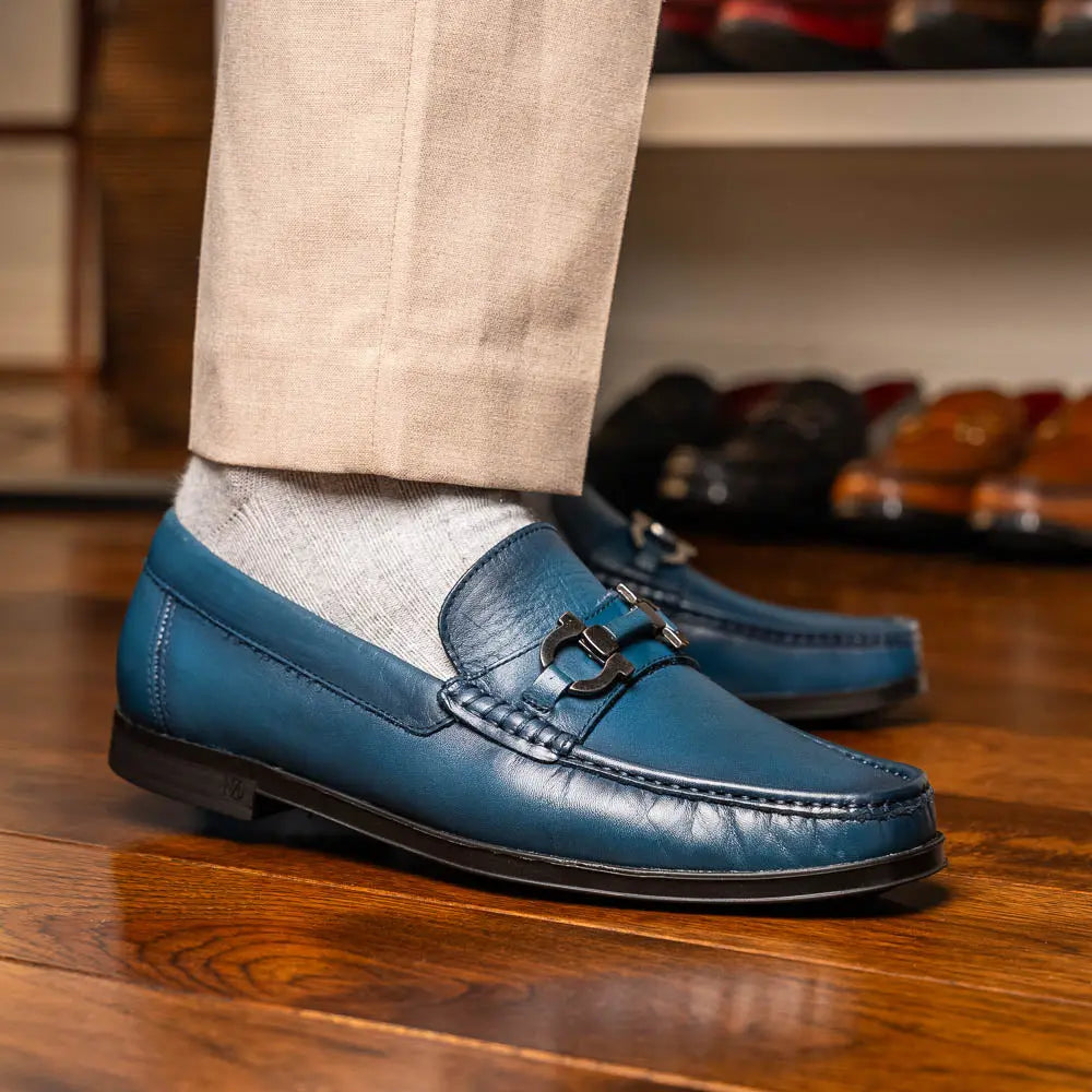Marco Di Milano Atrani Navy Genuine Calf Loafers
