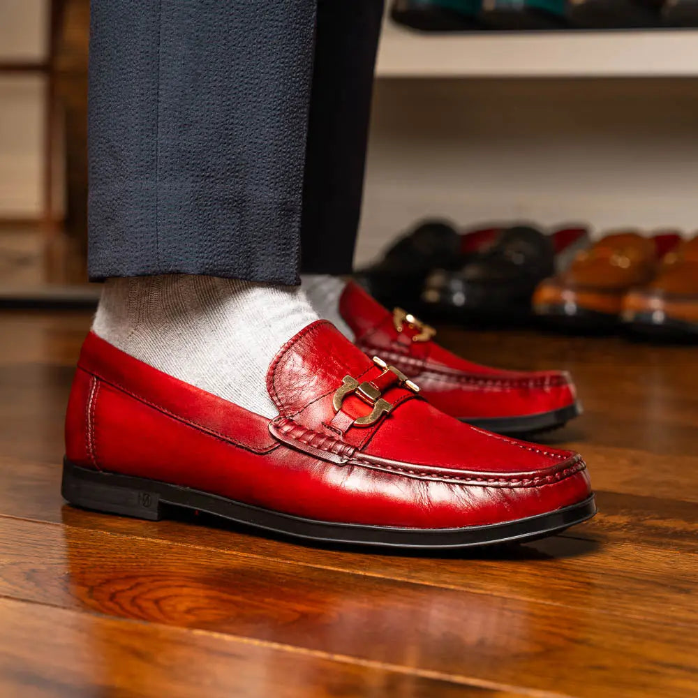 Marco Di Milano Atrani Red Genuine Calf Loafers