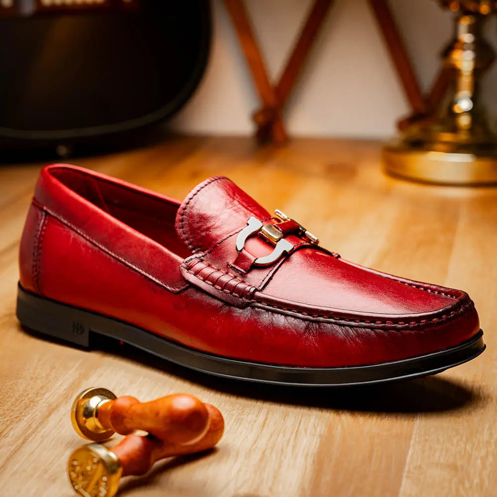 Marco Di Milano Atrani Red Genuine Calf Loafers