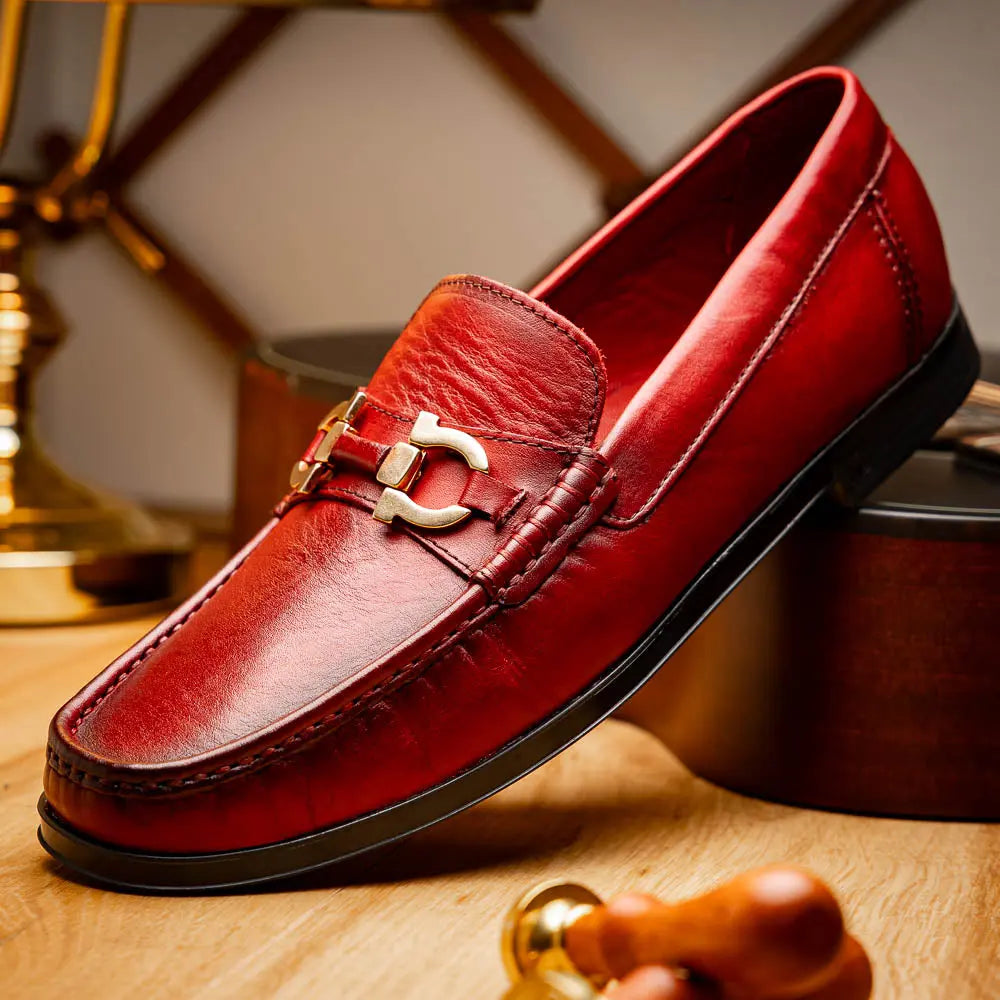 Marco Di Milano Atrani Red Genuine Calf Loafers