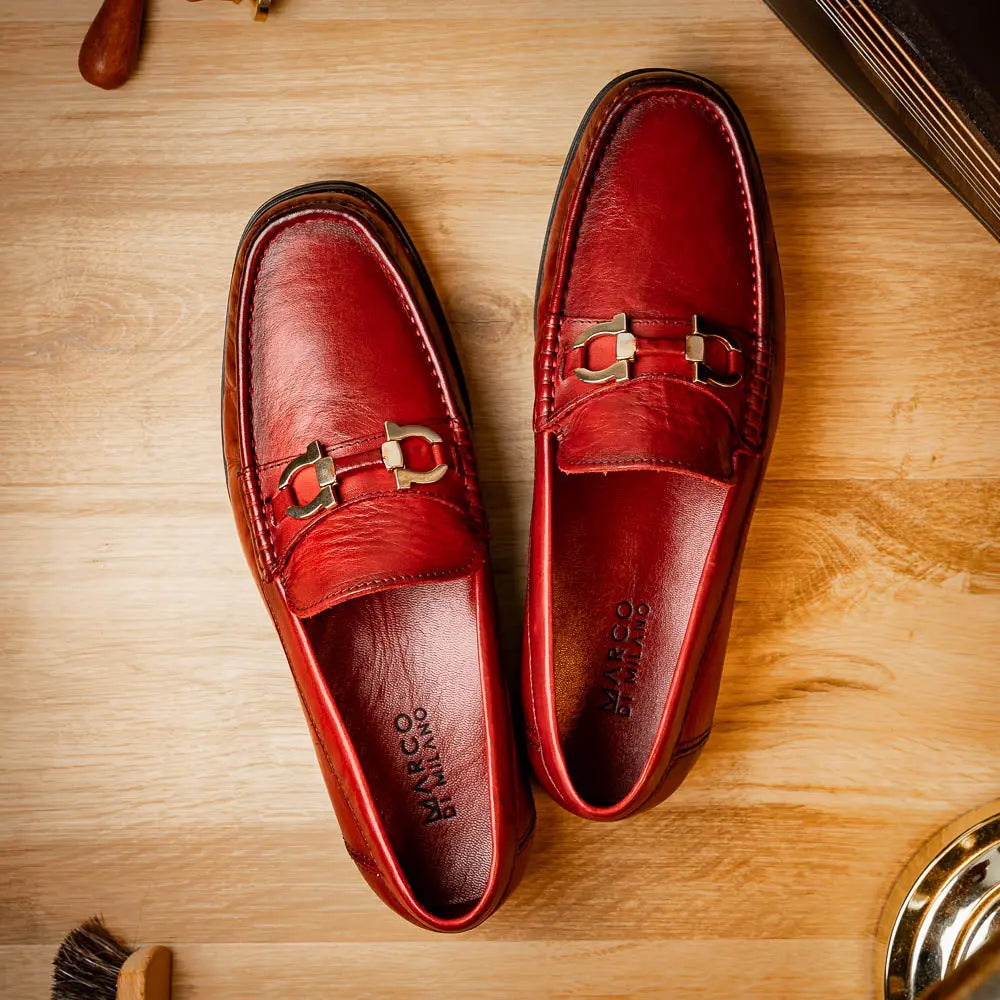 Marco Di Milano Atrani Red Genuine Calf Loafers