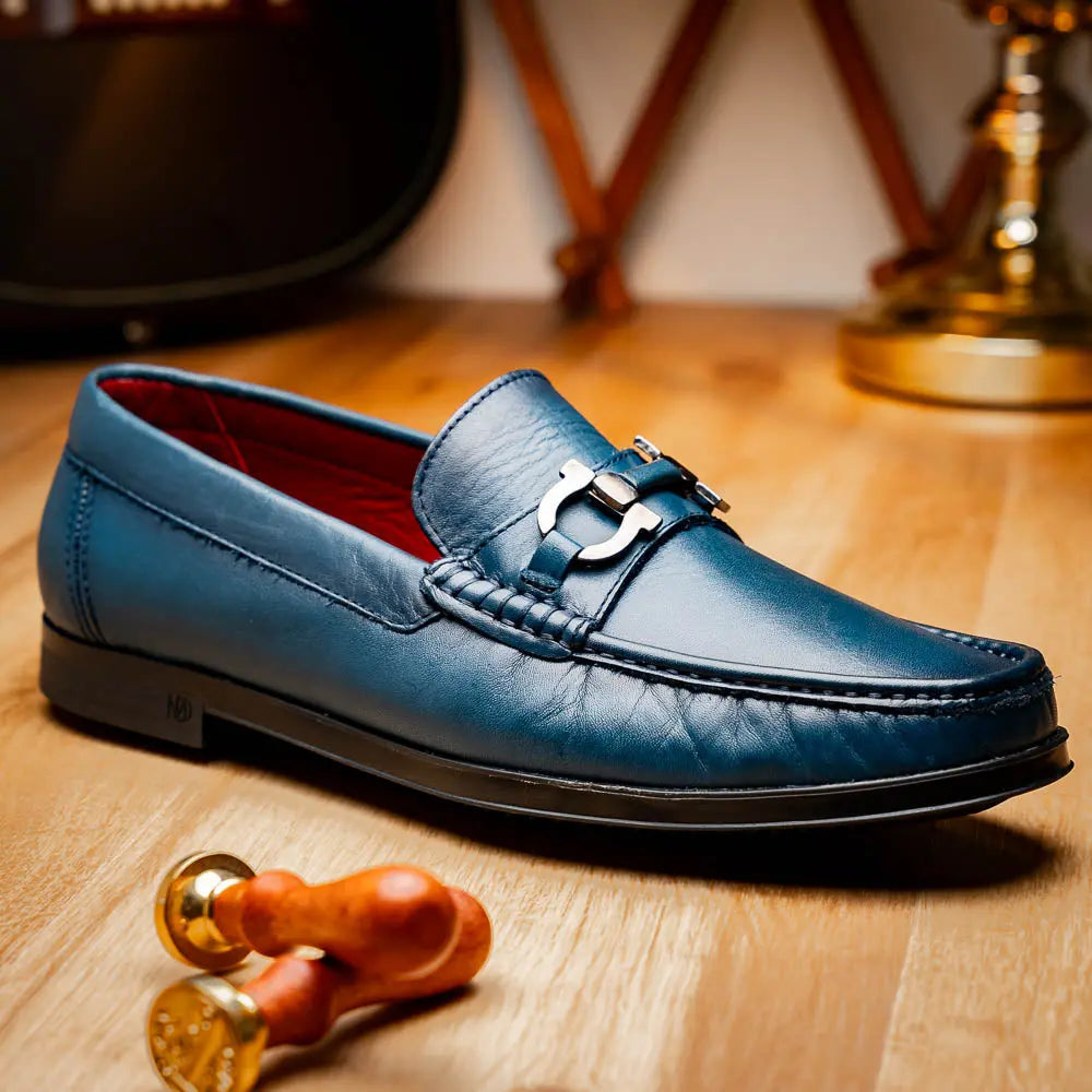 Marco Di Milano Atrani Navy Genuine Calf Loafers