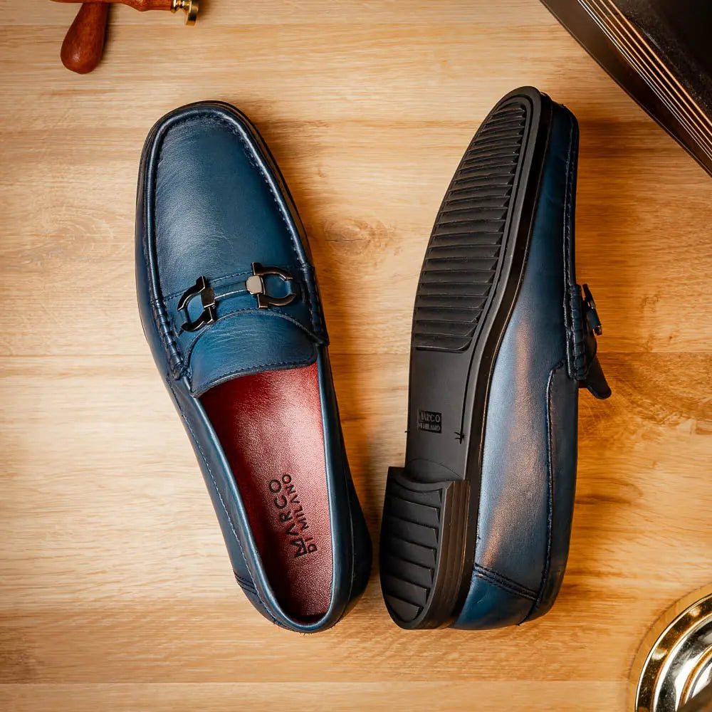 Marco Di Milano Atrani Navy Genuine Calf Loafers