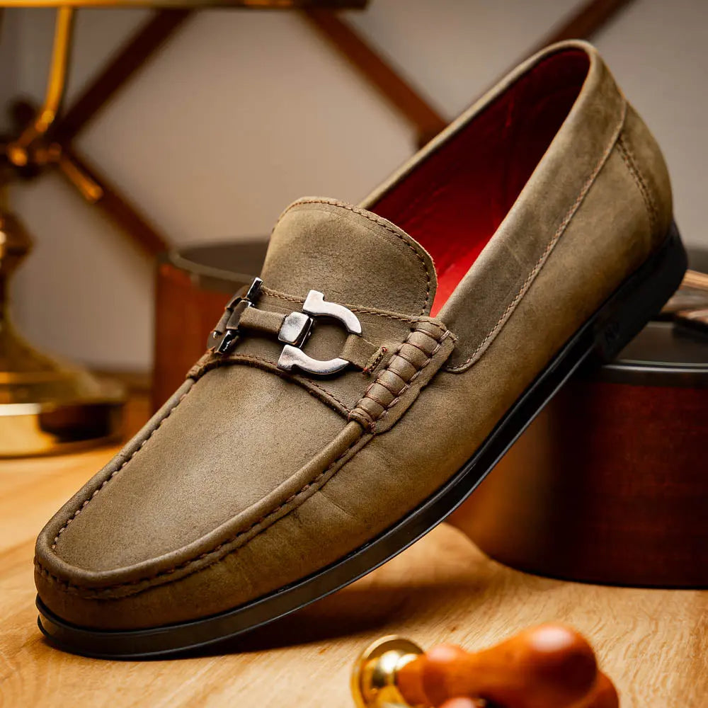 Marco Di Milano Atrani Olive Genuine Calf Loafers