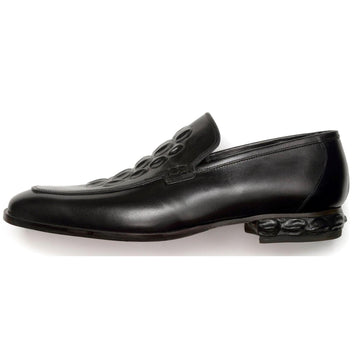 Mauri Black Genuine Hornback Alligator Print Loafers Shoes