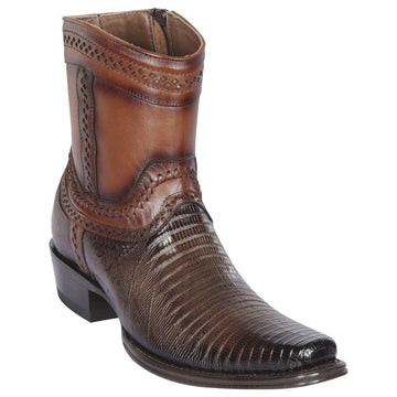 Los Altos 76B0716 Men's Faded Brown Genuine Teju European Square Toe Cowboy Boots