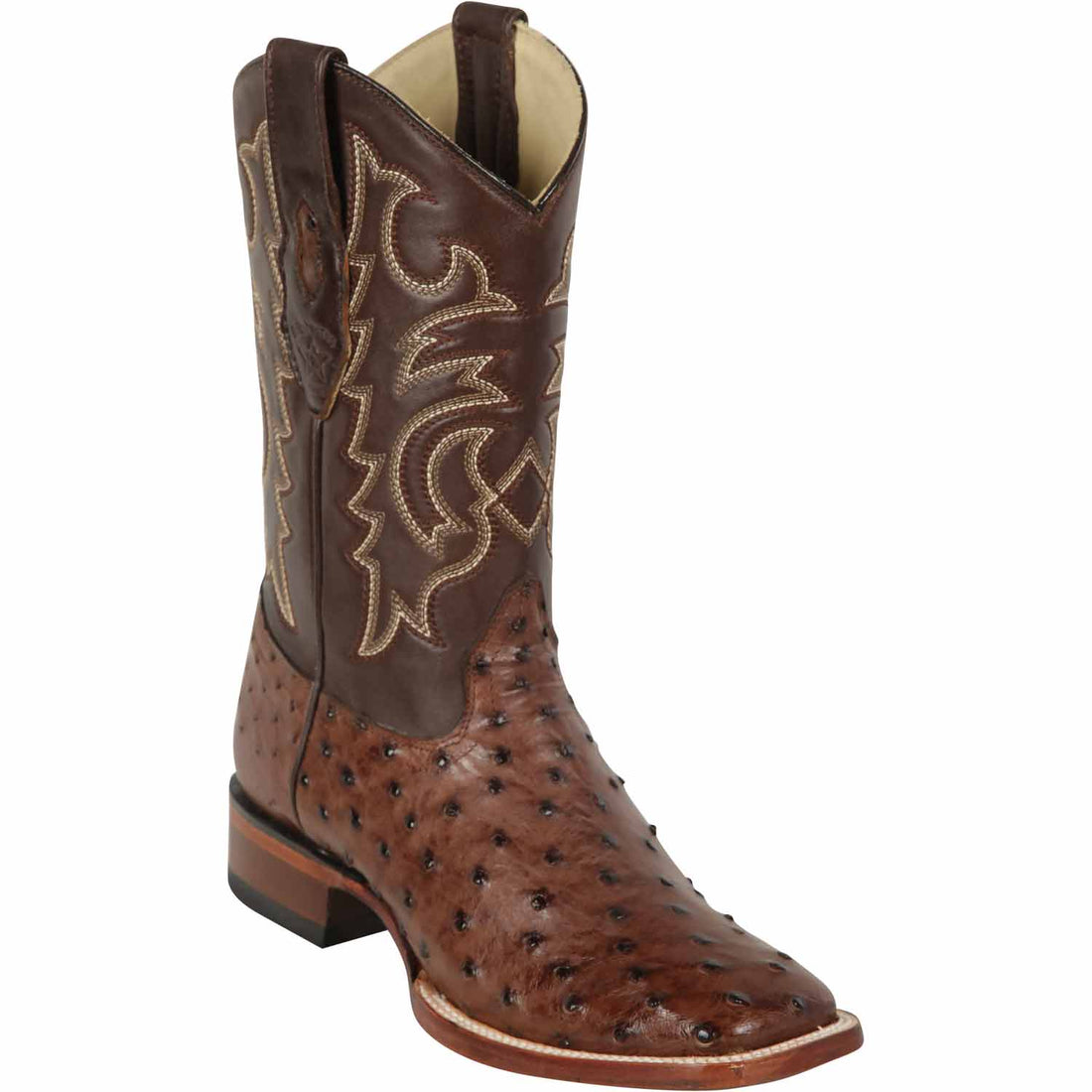 Los Altos 8220360 Men's Kango Genuine Ostrich Wide Square Toe Cowboy Boots