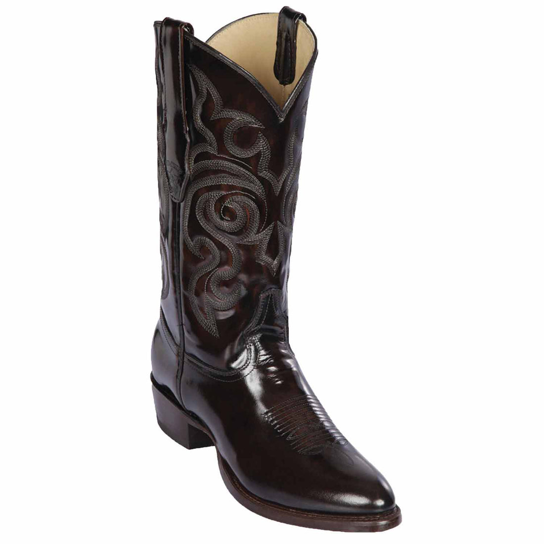 Los Altos 654207 Men's Brown Genuine Chameleon Round Toe Cowboy Boots