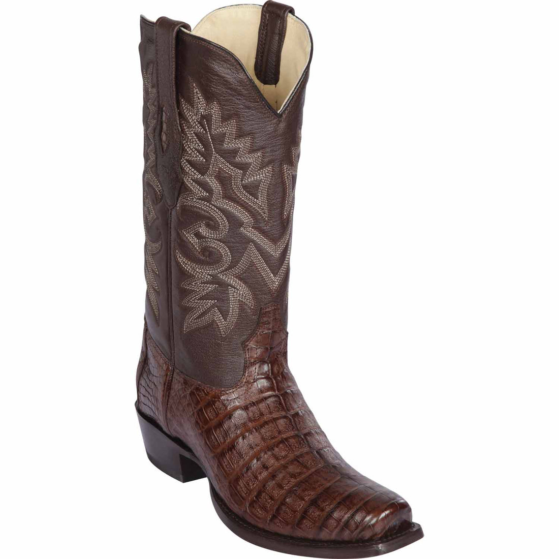 Los Altos 588207 Men's Brown Genuine Caiman Belly 7X Toe Cowboy Boots