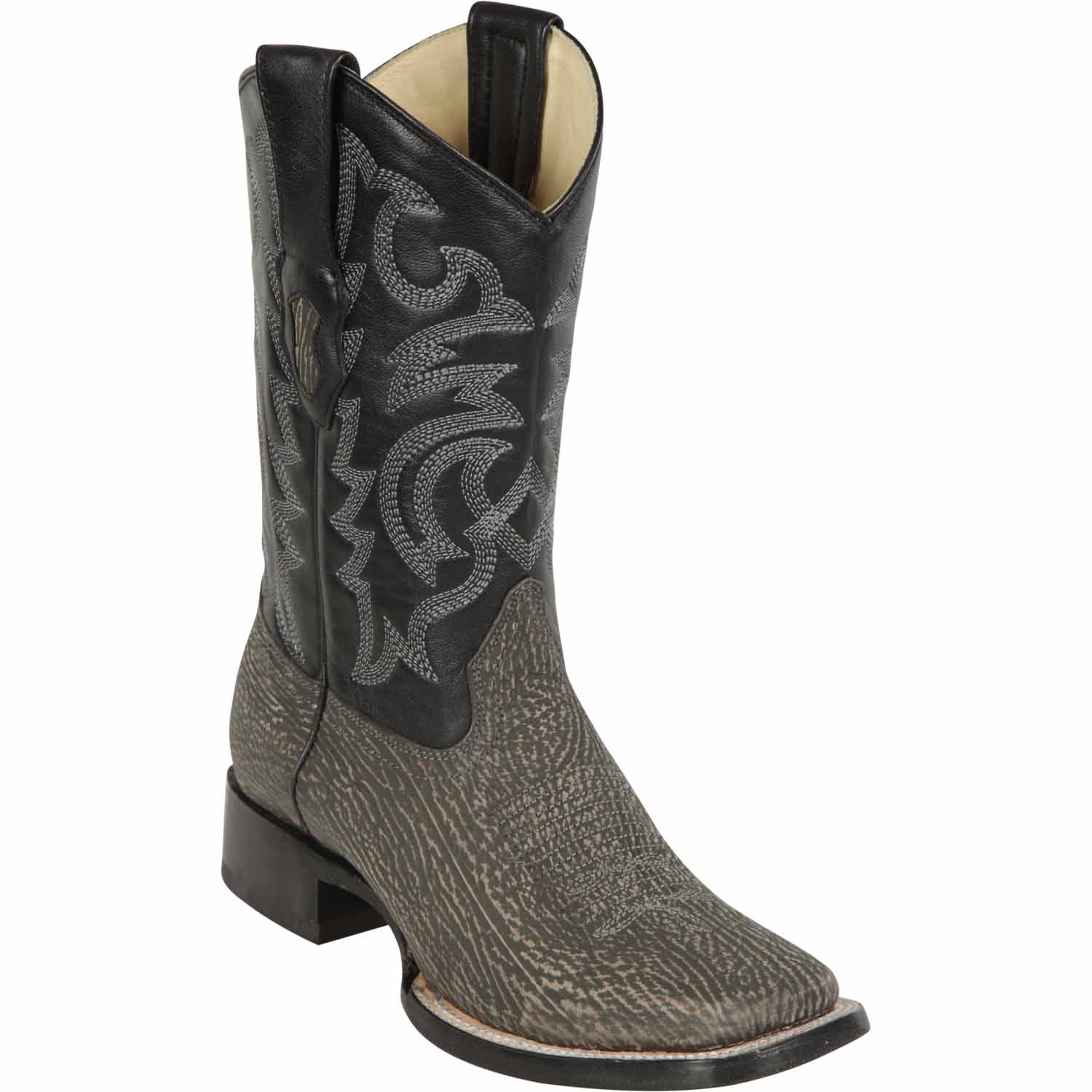 Los Altos 8220909 Men's Rustic Gray  Genuine Shark Wide Square Toe Cowboy Boots