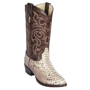 Los Altos 605749 Men's Natural Genuine Python Medium Round Toe Cowboy Boots