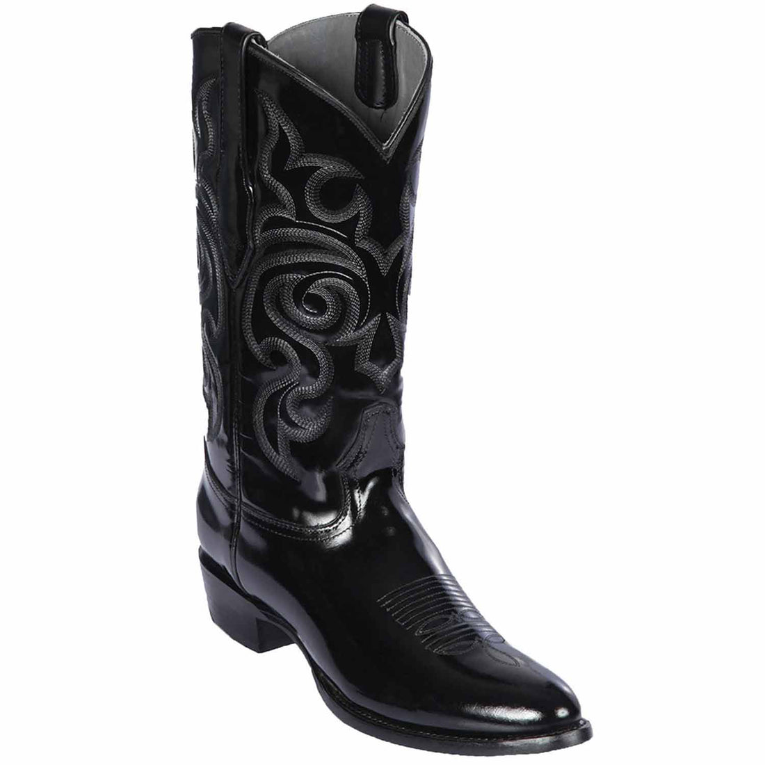 Los Altos 654205 Men's Black Genuine Chameleon Round Toe Cowboy Boots