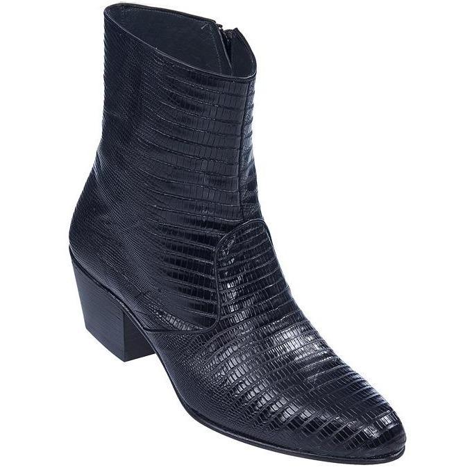 Los Altos 630705 Men's Black Genuine Teju Ankle Boots